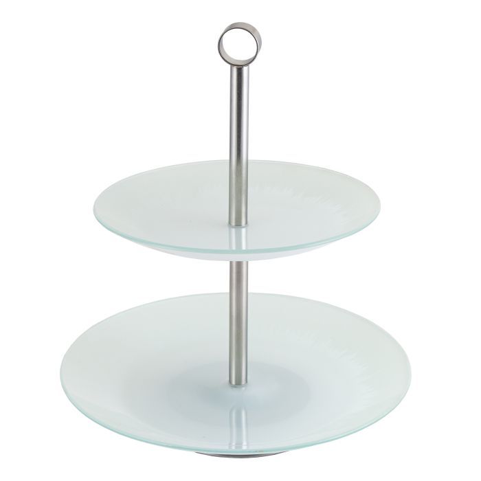 Фруктовниця Viva Silver Base Двоярусна 25 / 20 см (S3020SS/M2-Silver)