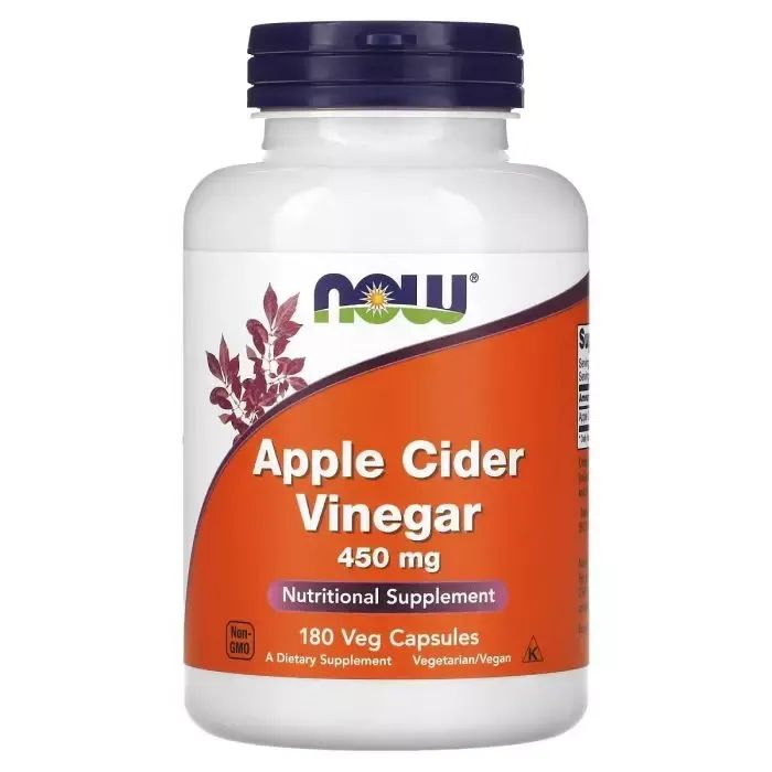 Травы Now Foods Яблочный уксус, 450 мг, Apple Cider Vinegar, 180 вегетарианских кап (NOW-03317)