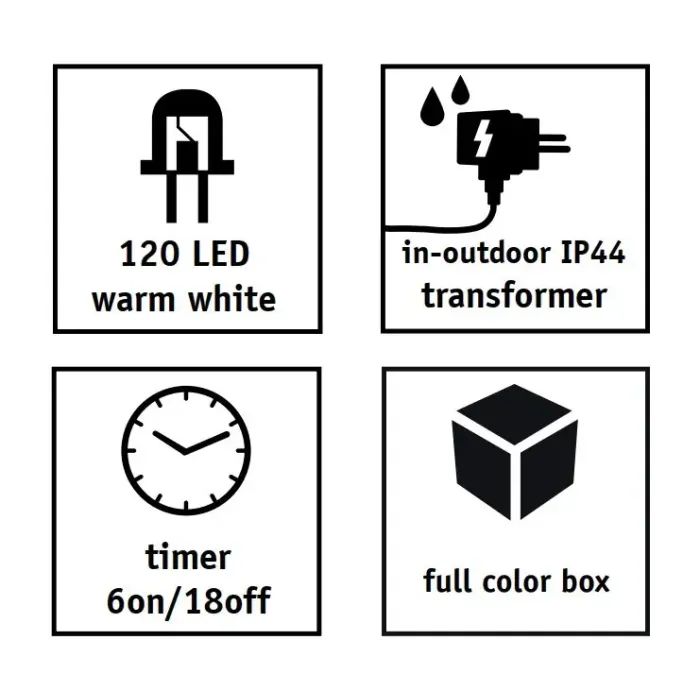 Гирлянда Luca змійка 12 м, 120 LED теплий білий, таймер (8718861692624) изображение 3