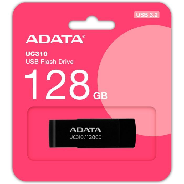 USB флеш накопитель ADATA 128GB UC310 USB 3.2 Black (UC310-128G-RBK) изображение 4