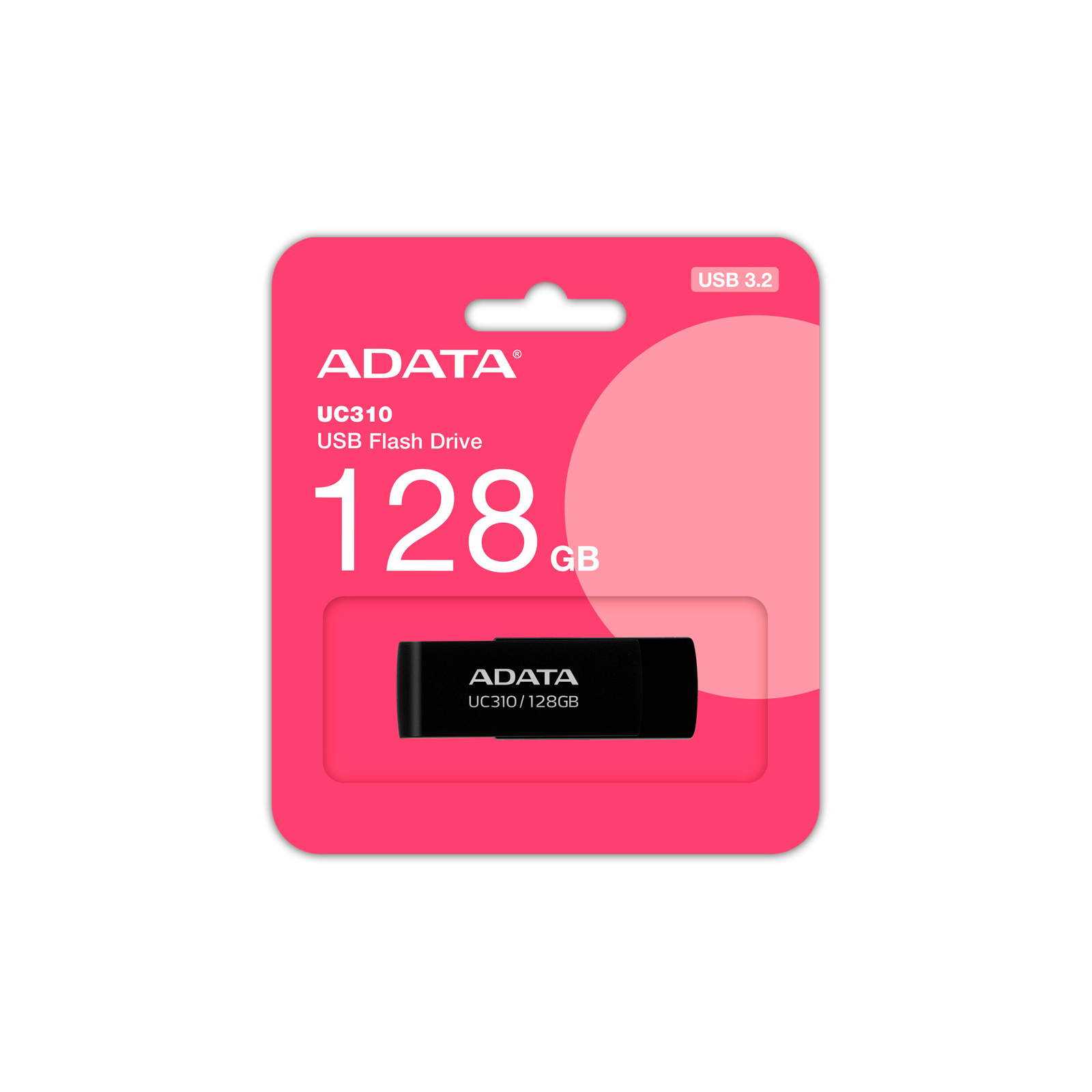 USB флеш накопитель ADATA 128GB UC310 USB 3.2 Black (UC310-128G-RBK) изображение 4