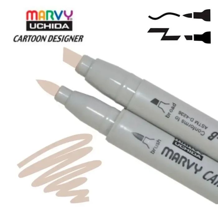 Художественный маркер Marvy двусторонний 1900B-S Серый светлый (752481291391)