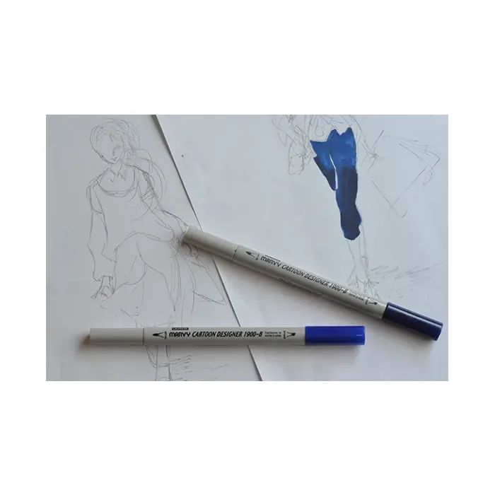 Художественный маркер Marvy двусторонний 1900B-S Серый светлый (752481291391) изображение 4