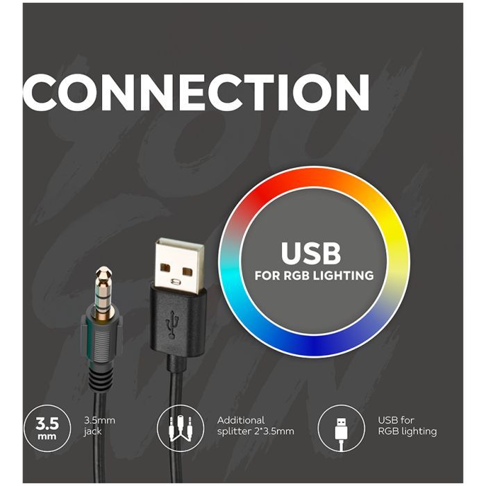Навушники Canyon GH-9A Darkless Gaming 3.5 мм RGB Black (CND-SGHS9A) зображення 10