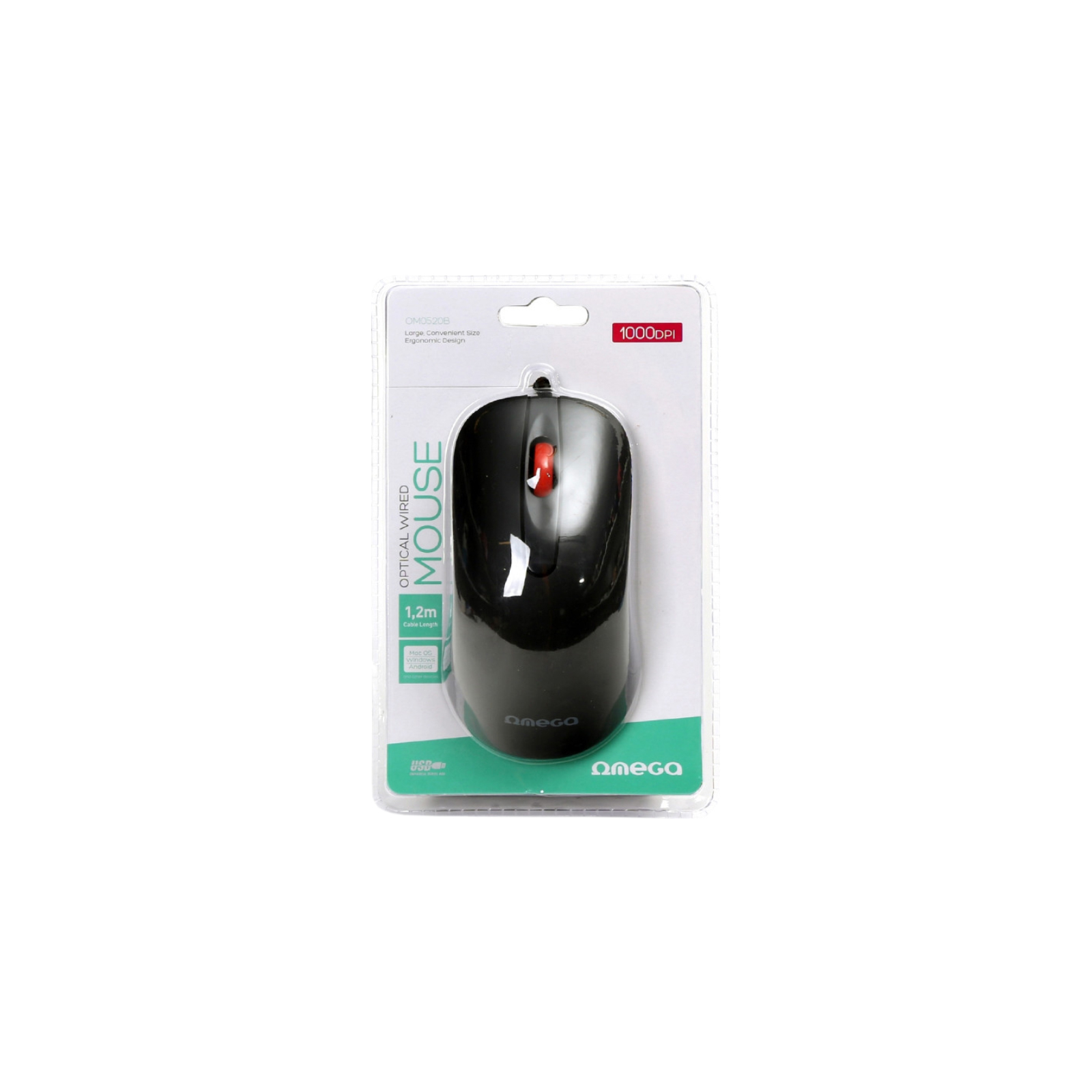 Мишка Omega OM-520 USB Red (OM0520R) зображення 5