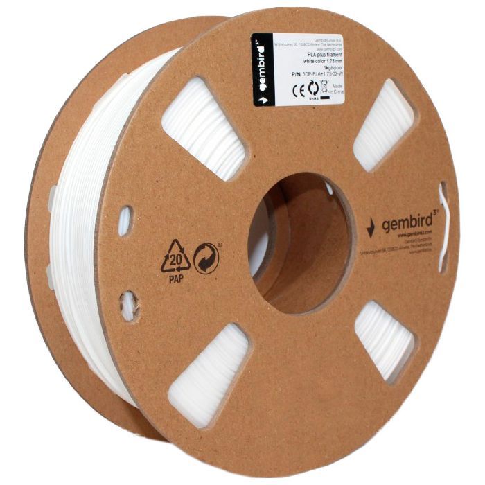 Пластик для 3D-принтера Gembird PLA+, 1.75 мм, 1 kg, gray (3DP-PLA+1.75-02-GR) изображение 2