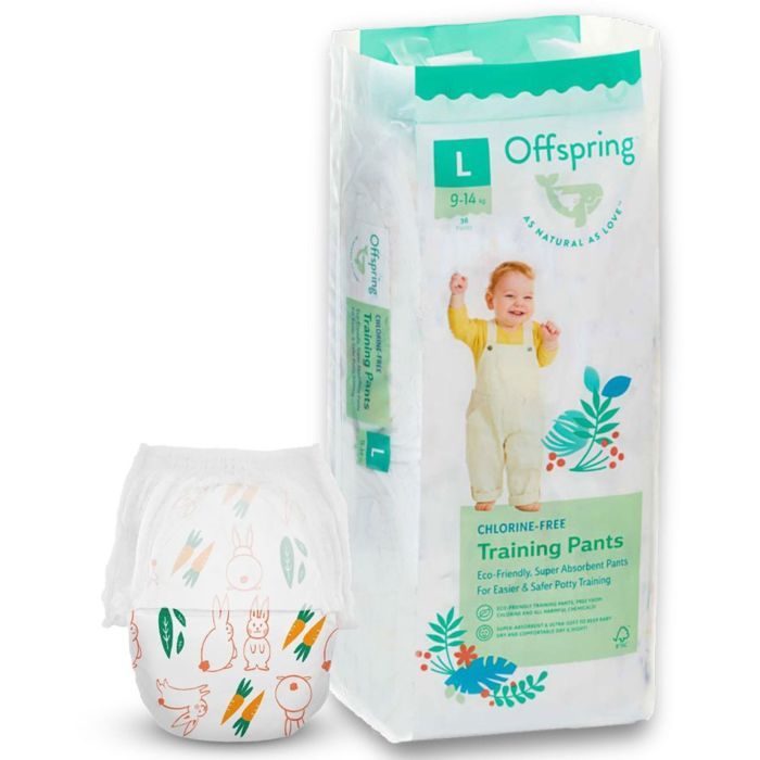 Подгузники Offspring трусики Размер L (9-14 кг) 36 шт, Зайчики (9355465009589) (DP-OI-FAP-L36P-HBN)