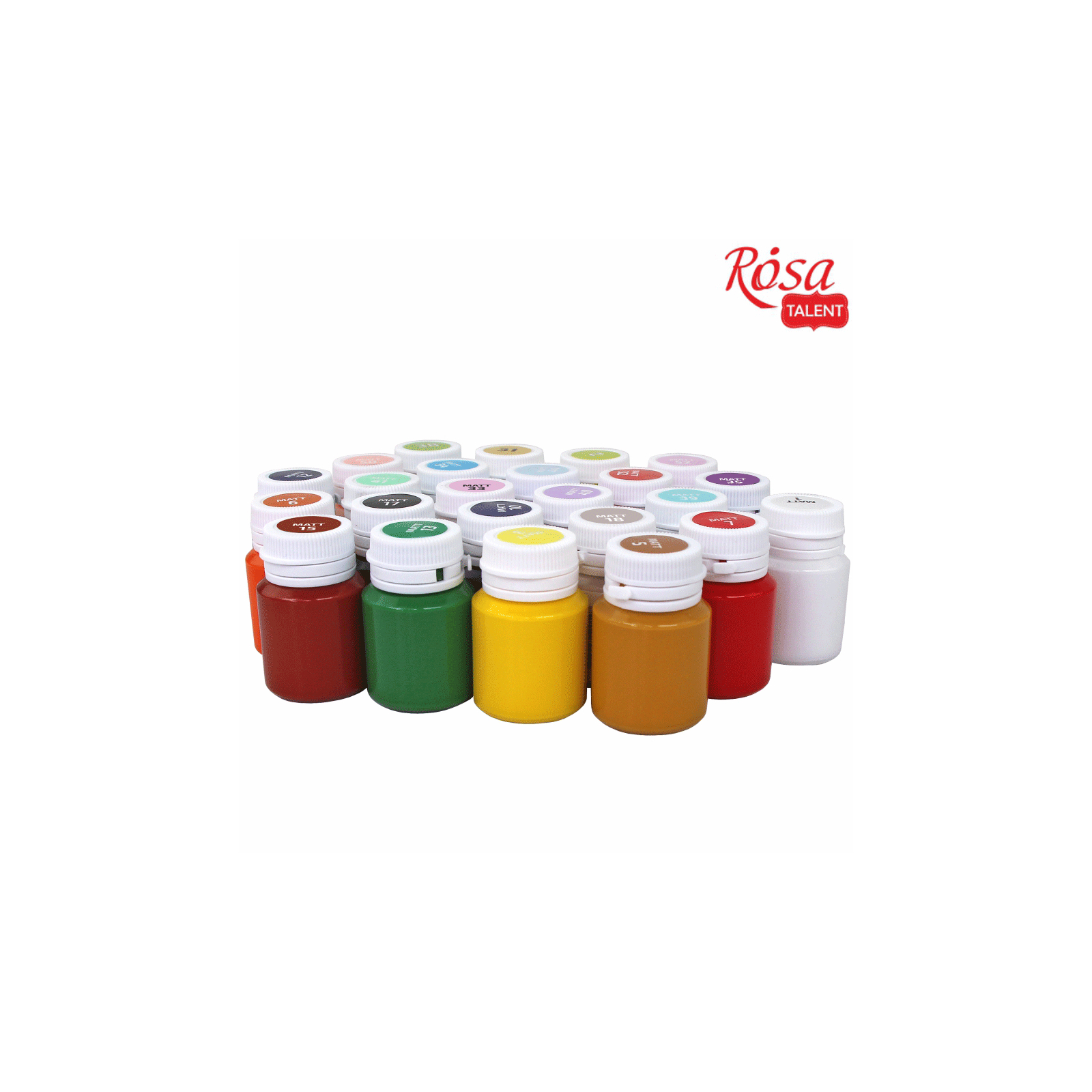 Акрилові фарби Rosa для декору матові 24 кол по 20 мл (4823098523963) зображення 4