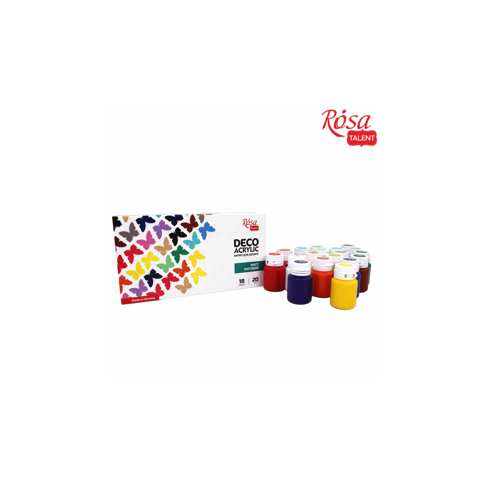 Акрилові фарби Rosa для декору матові 24 кол по 20 мл (4823098523963) зображення 5