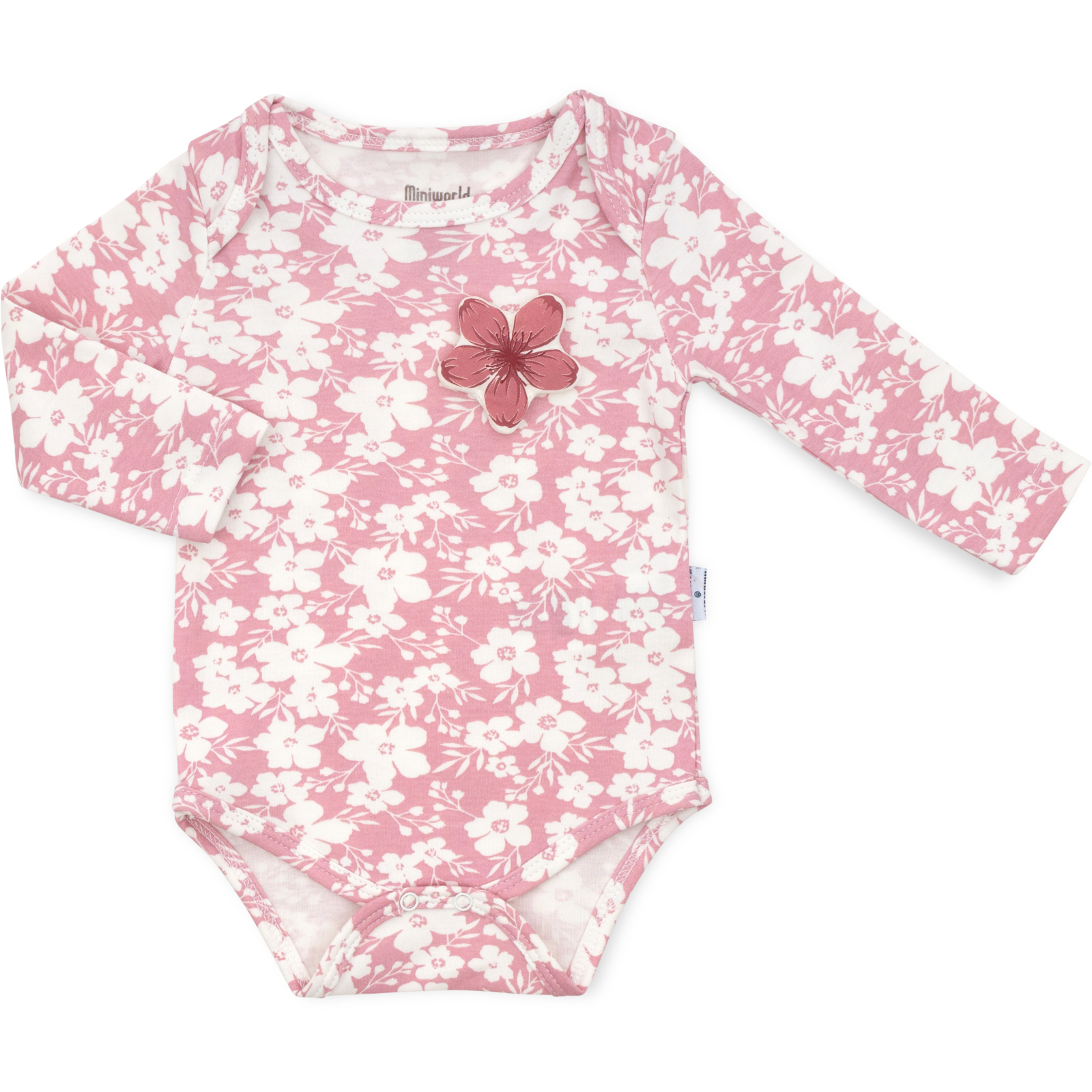 Набір дитячого одягу Miniworld з квіточками (16350-62G-pink) зображення 2