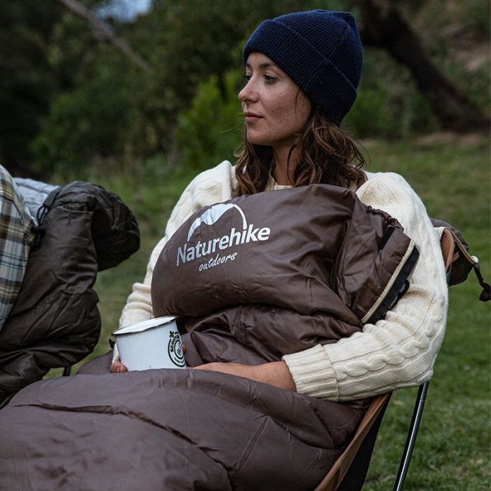Спальный мешок Naturehike з капюшоном U250S NH20MSD07 (0°C) лівий, коричневий (6927595769294-L) изображение 4