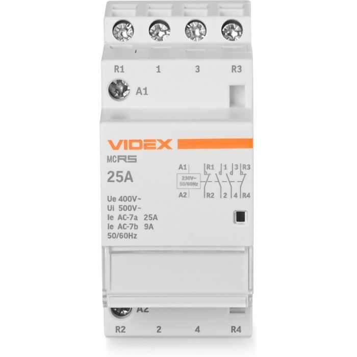 Контактор Videx 4п 25А 2НВ 2НЗ VF-RS-MC2O2C-25 RESIST зображення 2