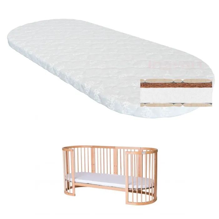 Матрас для детской кроватки Ingvart Smart Bed Oval кокос+поролон, 60х72 см (2100083000008)