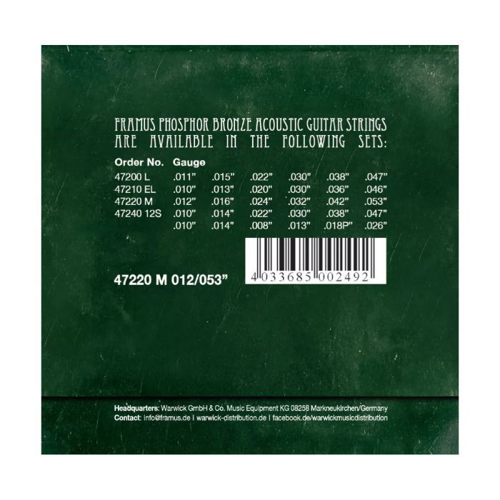 Струни для гітари Framus Phosphor Bronze Medium (12-53) (47220 M) зображення 2