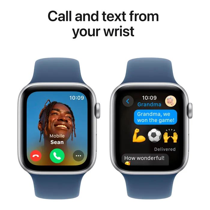 Смарт-годинник Apple Watch SE 2024 GPS 44mm Silver Aluminium Case with Denim Sport Band - M/L (MXER3QH/A) зображення 4