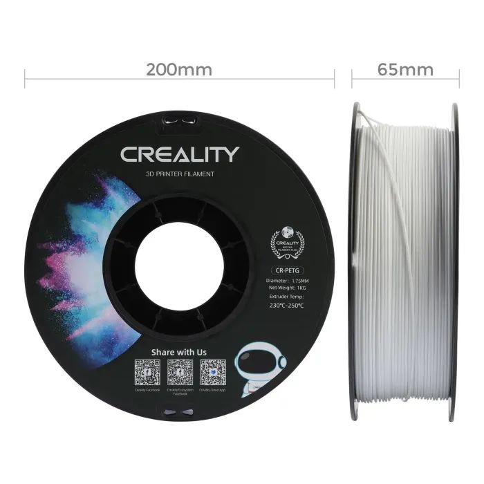 Пластик для 3D-принтера Creality PETG 1.75мм, white, 4x1кг (3301030085) изображение 6