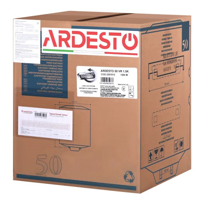 Бойлер Ardesto NEU NTS 50 V 1.5K EU2 (4015008) изображение 10