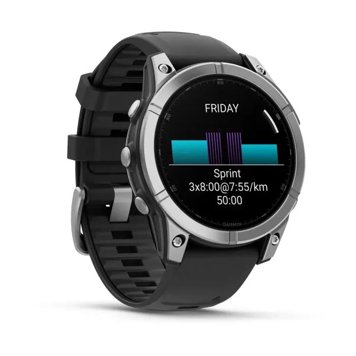 Смарт-годинник Garmin fenix E, 47mm, Stainless Steel/Black, GPS (010-03025-00) зображення 3
