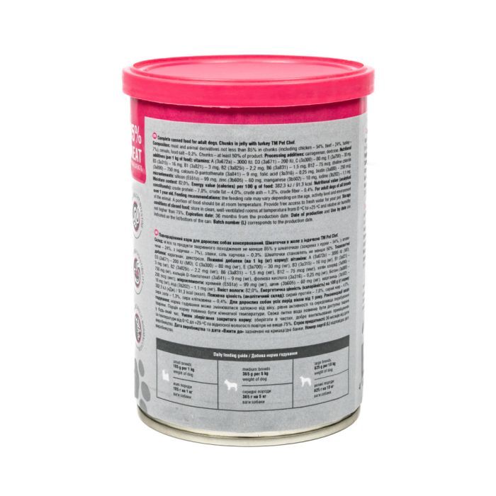 Влажный корм для собак Pet Chef С индейкой 800 г (4820255193670) изображение 7
