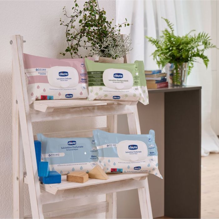 Дитячі вологі серветки Chicco м`які очищаючі, біорозкладні, 60 шт (12050.70) зображення 7