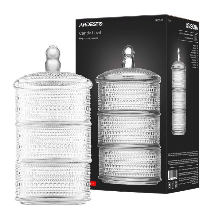 Цукорниця Ardesto Verbena, 12.5 х 15 см, скло, прозорий (AR5020) зображення 4