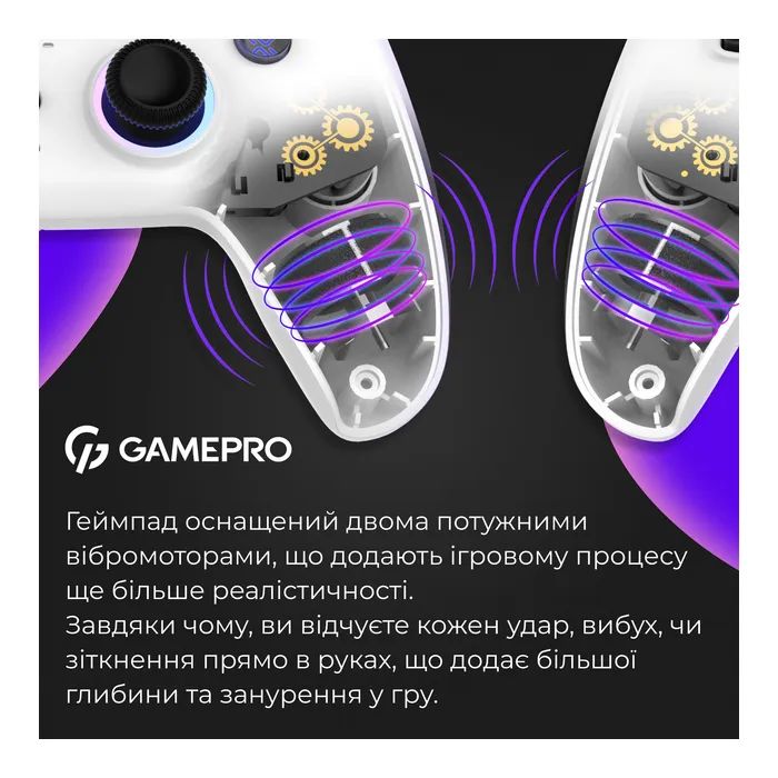 Геймпад GamePro GPS13W BT 5.3/USB/PC/iOS/Android/PS3/PS4 RGB White (GPS13W) изображение 12