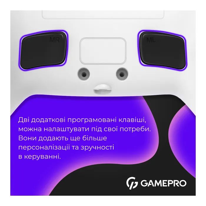 Геймпад GamePro GPS13W BT 5.3/USB/PC/iOS/Android/PS3/PS4 RGB White (GPS13W) изображение 7