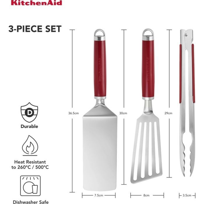 Набор для барбекю KitchenAid Coreline, 3 предмета, червоний (KAG930OHERE) изображение 3