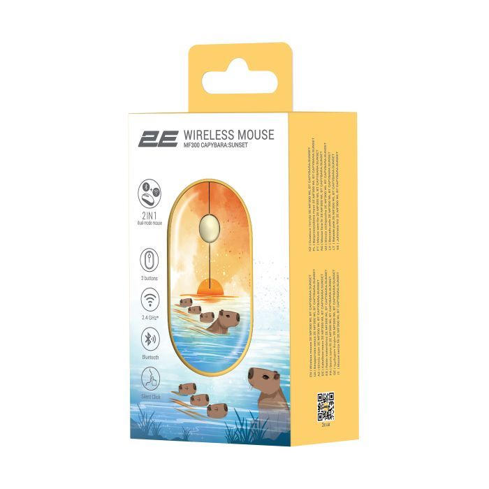 Мишка 2E MF300 CAPYBARASUNSET Silent Wireless/Bluetooth Yellow (2E-MF300WCAPIBARAYW) зображення 6