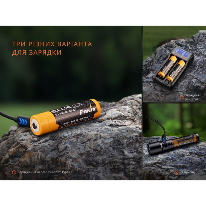 Аккумулятор Fenix 18650 (3400 mAh) Type-C (ARB-L18-3400U-V30) изображение 9