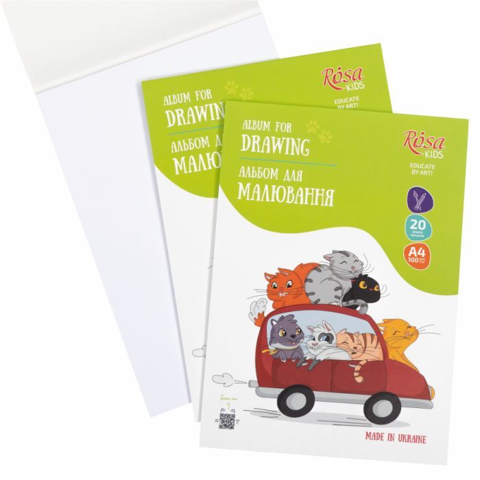 Альбом для рисования Rosa Kids склейка Cats in the Car А4 20 листов (4823098543015) изображение 3
