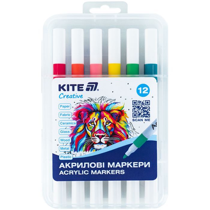 Художественный набор Kite Creative акриловые, набор 12 шт (K-1156)