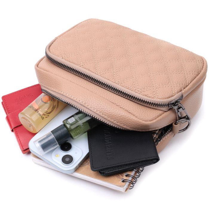 Сумка Vintage Из натуральной кожи Бежевая (22637) изображение 10