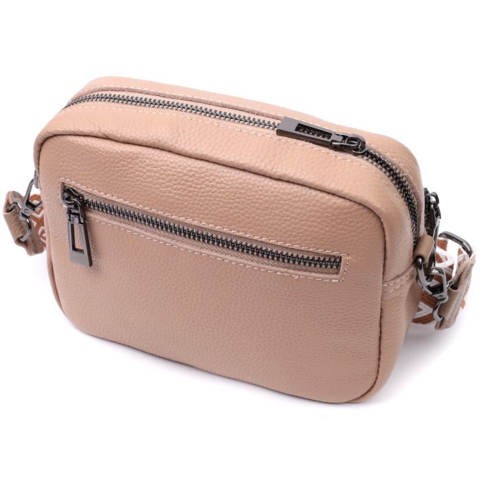 Сумка Vintage Из натуральной кожи Бежевая (22637) изображение 2