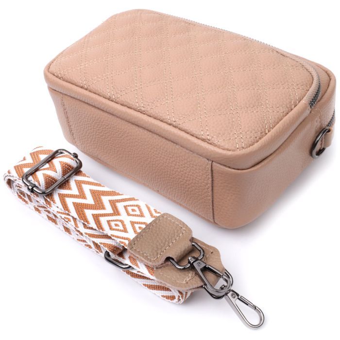 Сумка Vintage Из натуральной кожи Бежевая (22637) изображение 7