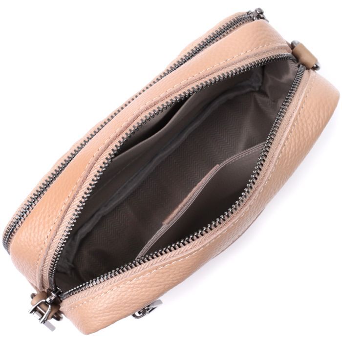 Сумка Vintage Из натуральной кожи Бежевая (22637) изображение 9