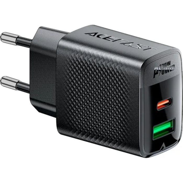 Зарядний пристрій Acefast 2xUSB 30W (USB-C+USB-A) Gan A98 Black (6974316283263) зображення 2