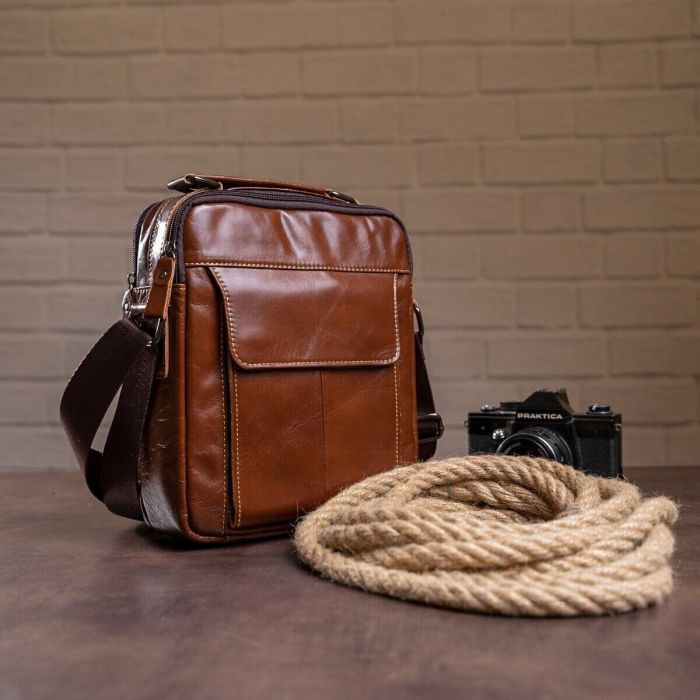 Сумка Vintage Шкіряна Коричнева (14835) зображення 11