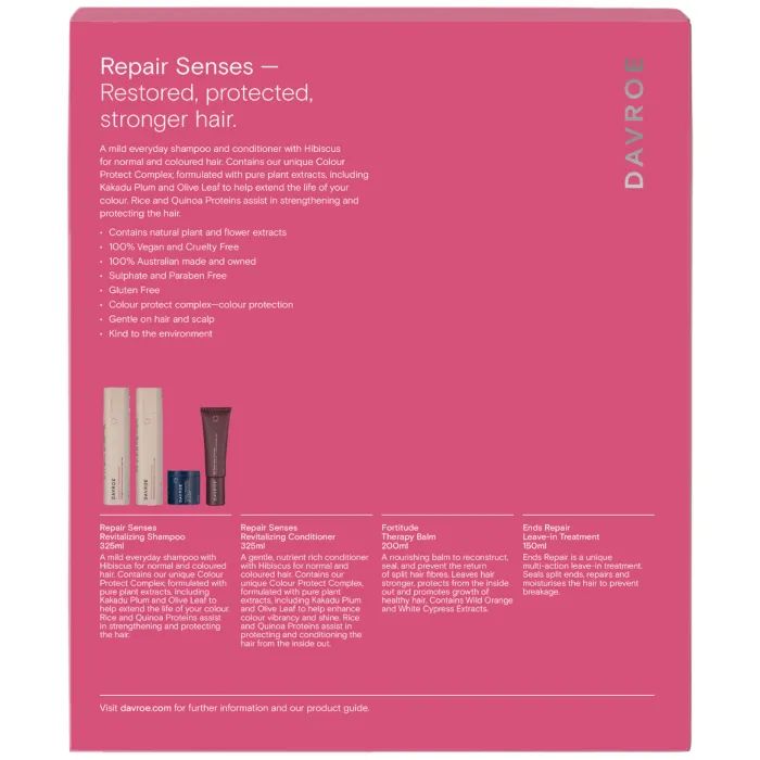 Набор косметики Davroe Repair Senses Шампунь + Кондиционер + Бальзам + Эликсир (9326123011442) изображение 3