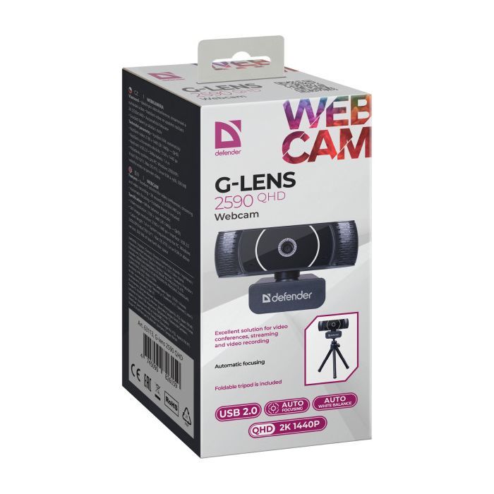 Веб-камера Defender G-lens 2590 QHD 2K 1440p Black (63113) изображение 9