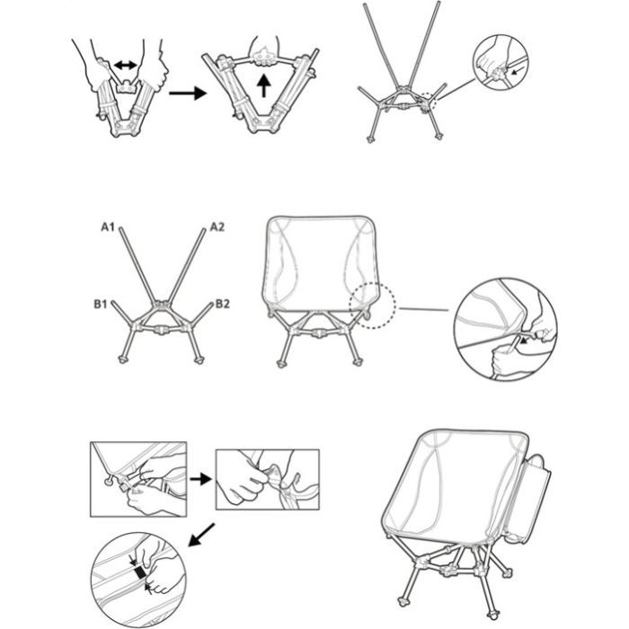 Крісло складане Naturehike Clamshell 001 Triangle Folding Moon Chair Чорне (6975641880608) зображення 2