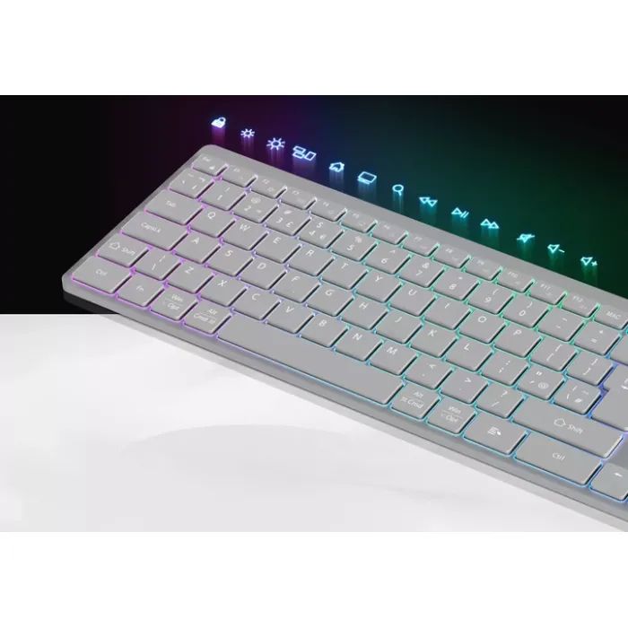 Клавіатура Canyon HKB-W11 Slim Dual Mode Wireless/Bluetooth RGB UA Grey (CNS-HBTK11G) зображення 5