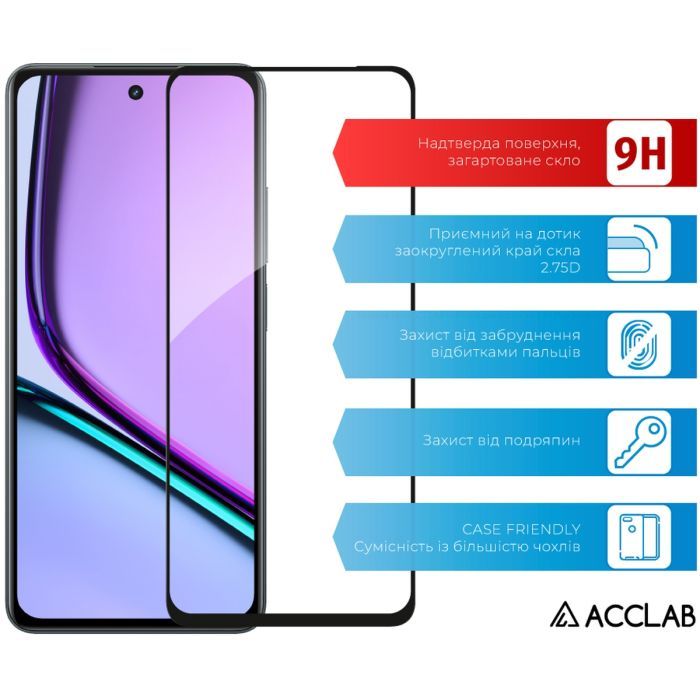 Скло захисне ACCLAB Full Glue Realme C67 Black (1283126590078) зображення 3