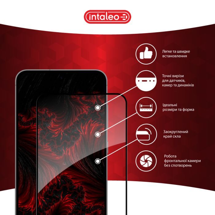 Стекло защитное Intaleo Full Glue Samsung S24 FE Black (1283126594854) изображение 3