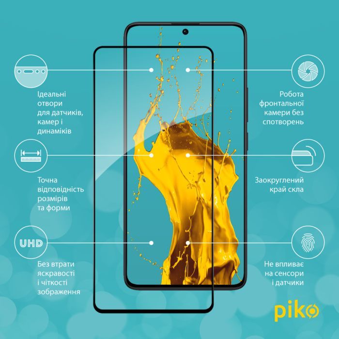Стекло защитное Piko Full Glue Xiaomi Redmi Note 13 5G Black (1283126583988) изображение 2
