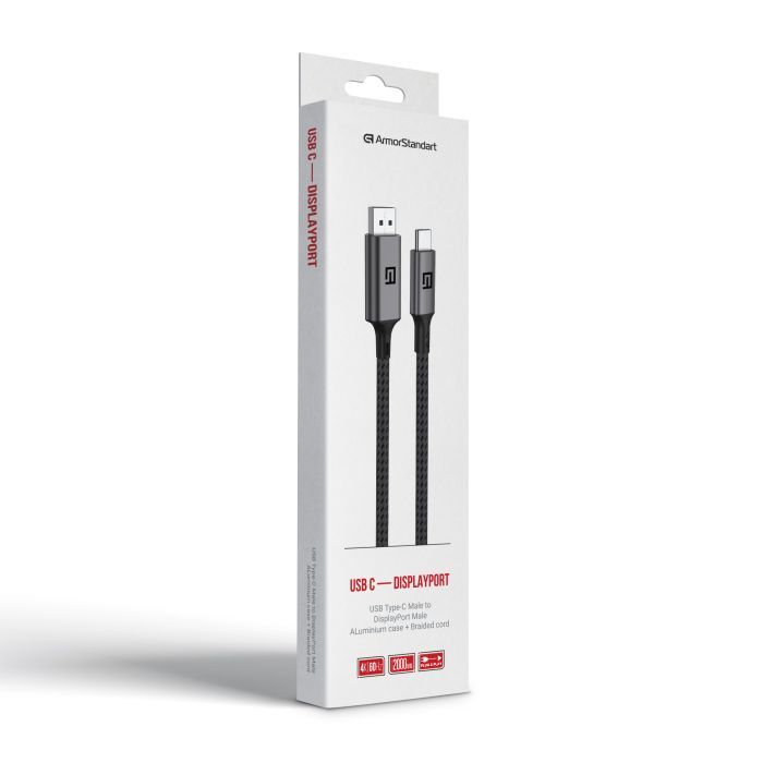 Кабель мультимедийный USB-C to DisplayPort M 2.0m 4K60Hz black Armorstandart (ARM76892) изображение 2