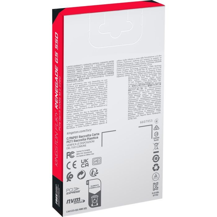 Накопитель SSD M.2 2280 2TB FURY Renegade G5 Kingston (SFYR2S/2T0) изображение 5
