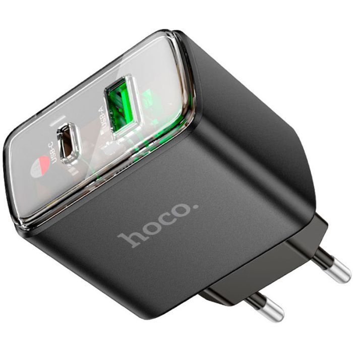 Зарядний пристрій HOCO CS42A Smart 1xUSB-C PD30W + 1xUSB QC3.0 Black (6942007620765) зображення 3