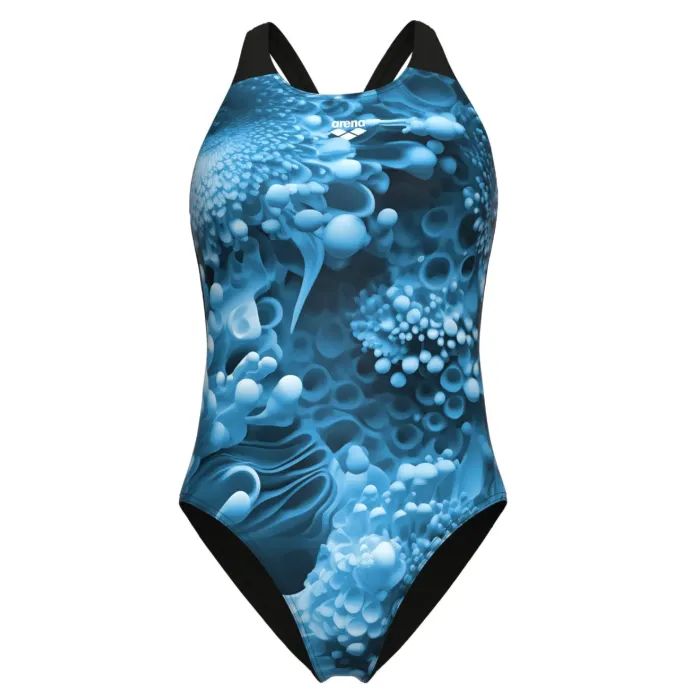 Купальник Arena Blue Flowers Swimsuit V Back 009027-850 синій, чорний 44 (3468337506461) зображення 6