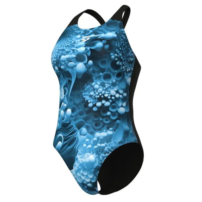 Купальник Arena Blue Flowers Swimsuit V Back 009027-850 синій, чорний 44 (3468337506461) зображення 7